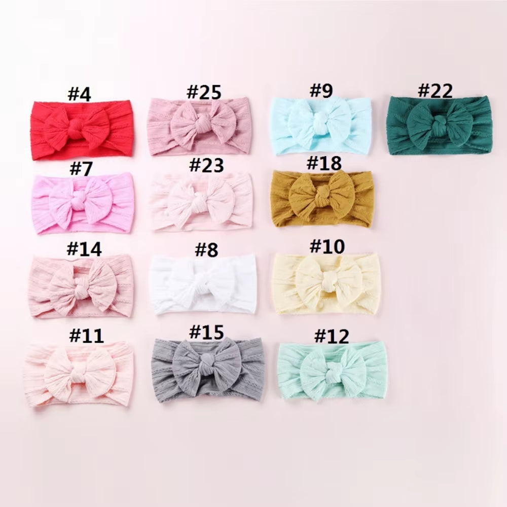 32 Colors Cable Bow Baby Headband Baby Items Bowknot Headwear Turban Elastic Infant Headwrap Baby Girl Hair Accessories