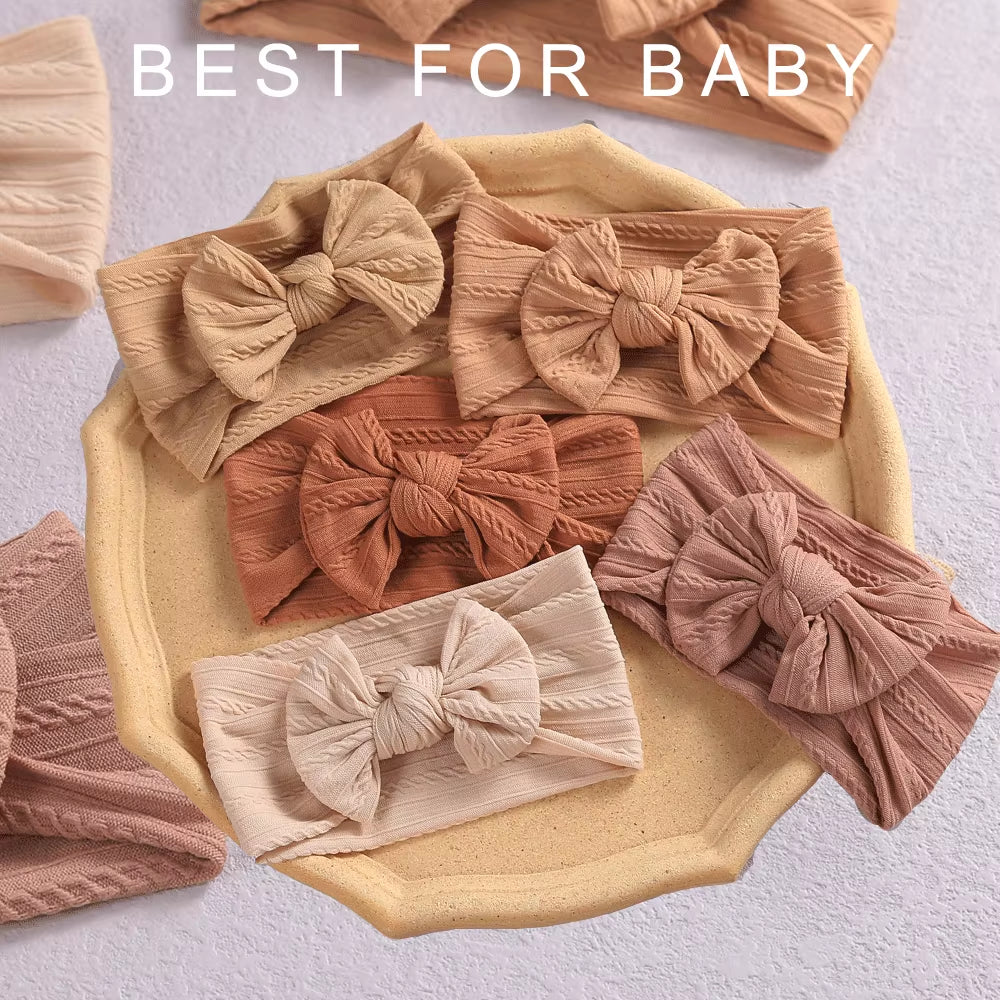 32 Colors Cable Bow Baby Headband Baby Items Bowknot Headwear Turban Elastic Infant Headwrap Baby Girl Hair Accessories