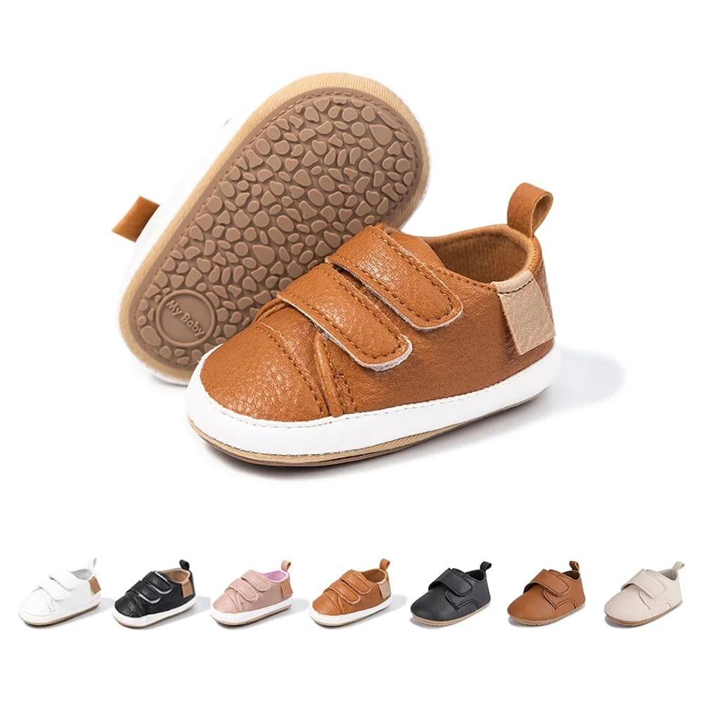 Baby Boys Girls Shoes High-Top Ankle Sneakers Toddler Soft Rubber Sole Infant Crib Shoes 0-18 Months