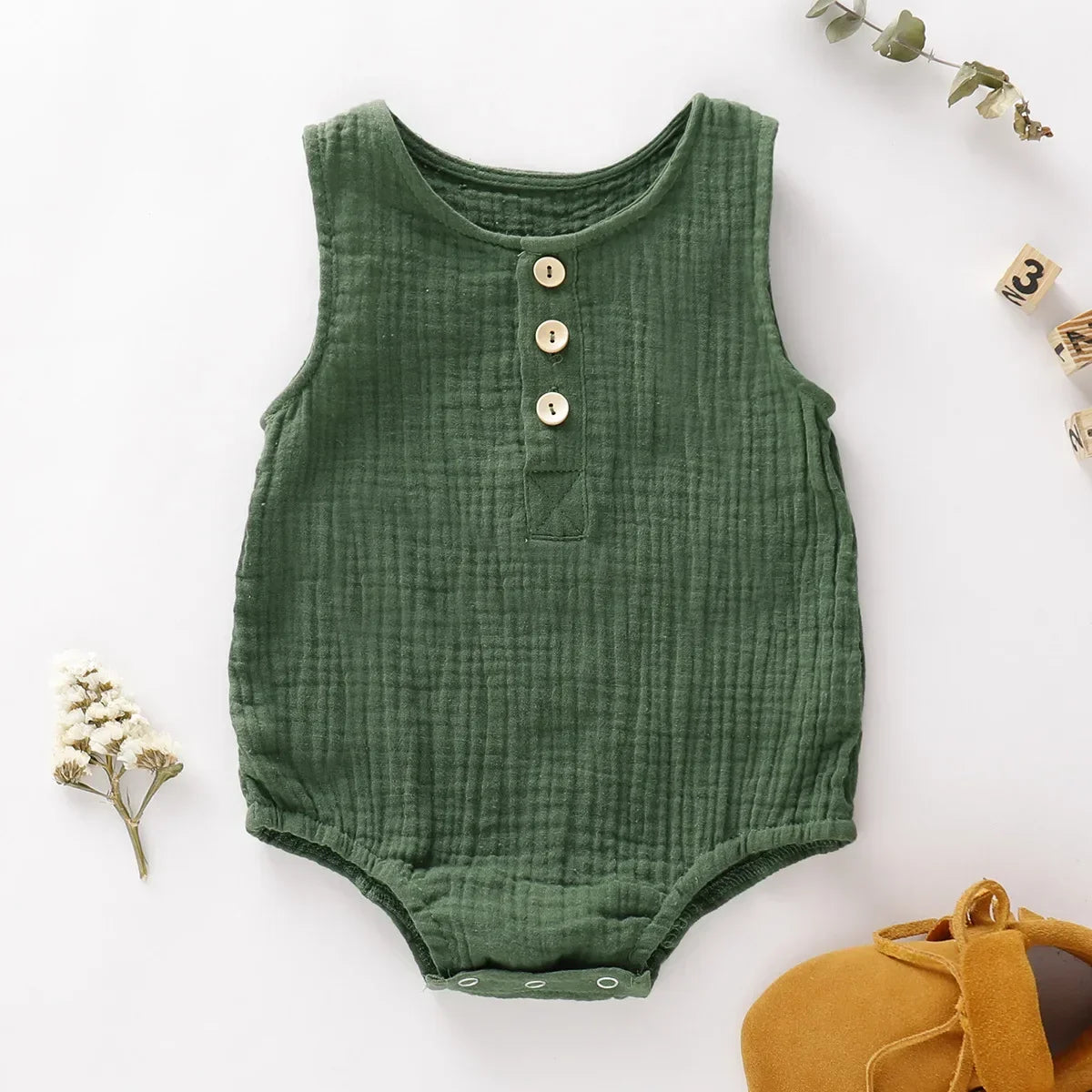 Summer Infant Baby Boys Girls Romper Muslin Sleeveless Newborn Rompers Fashion Baby Clothing