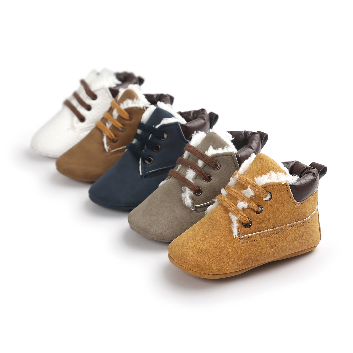 Winter Baby Boys Shoes Suede Leather Sneaker Toddler Baby Shoes Anti-Slip Soft Soled Lace up Snow Boots Warm Baby Boot