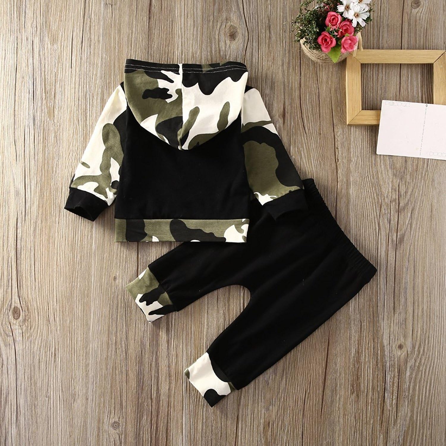 Infant Baby Boys Camouflage Hoodie Tops +Long Pants Outfits Set Clothes 0-3Y