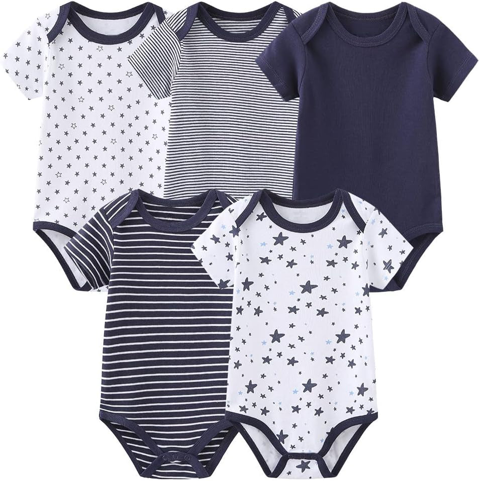 Newborn Baby Bodysuit Short Sleeve Onesies Baby Clothes for Boys and Girls